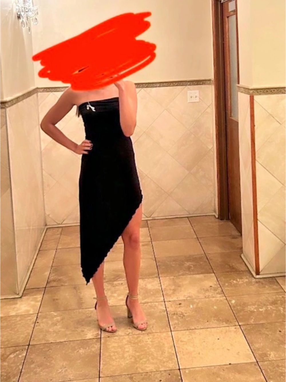 Urban Outfitters Black strapless asymmetrical dress